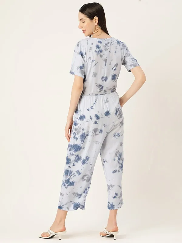 Blue Tie Dye Jumpsuit