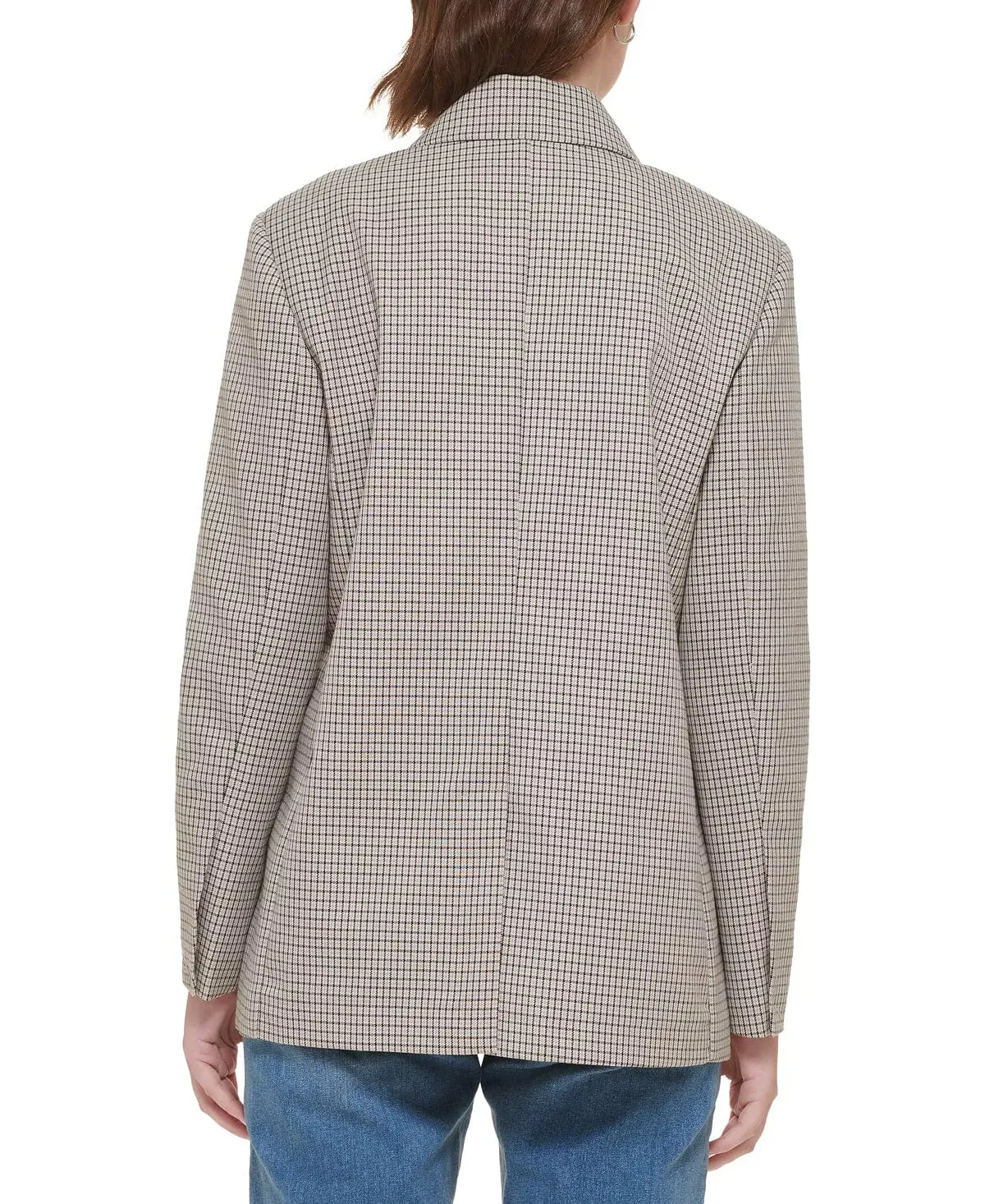 CALVIN KLEIN - Check Oversized Drop-Shoulder Blazer