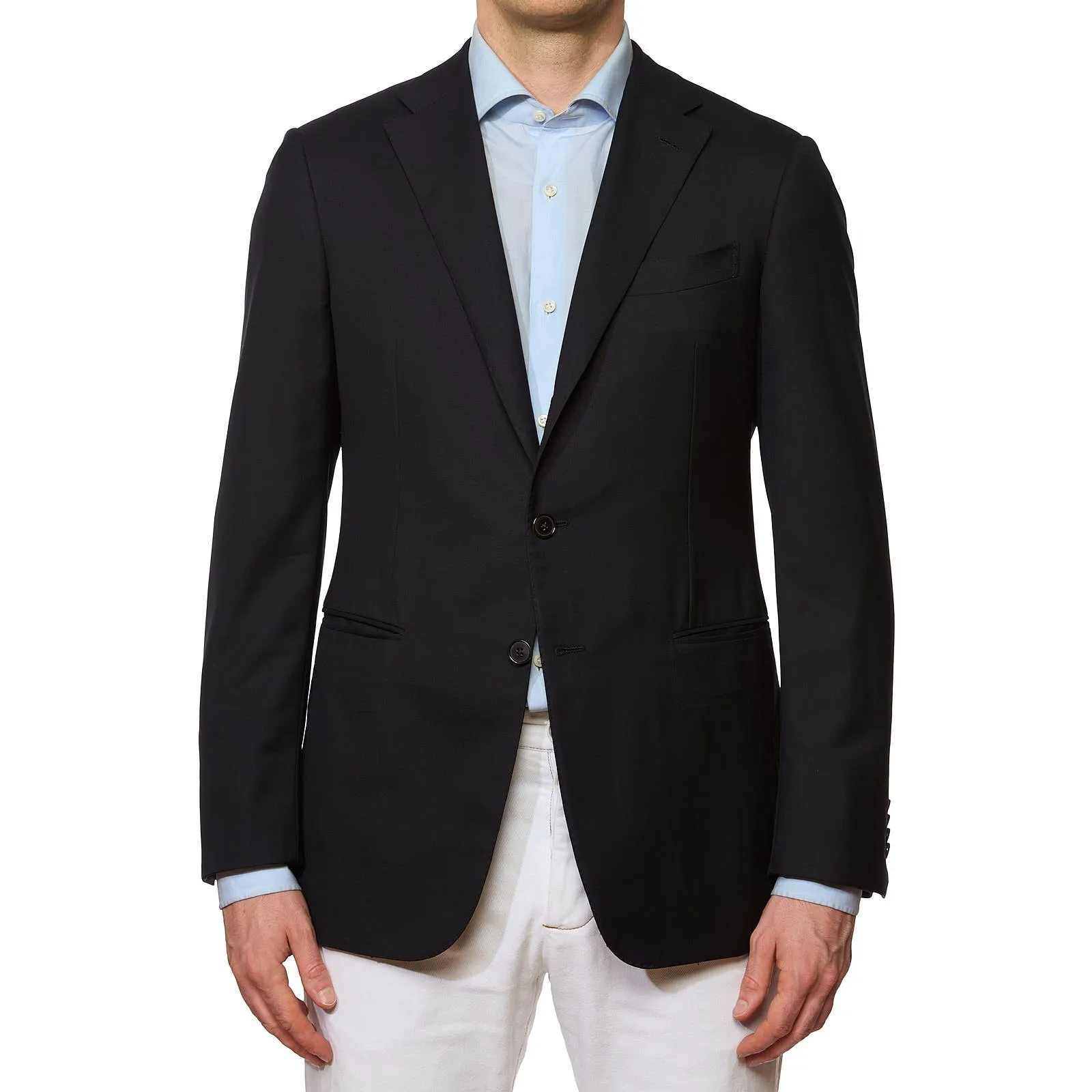 D'AVENZA for Vannucci Black Wool Super 130's Jacket Blazer EU 48 NEW US 38
