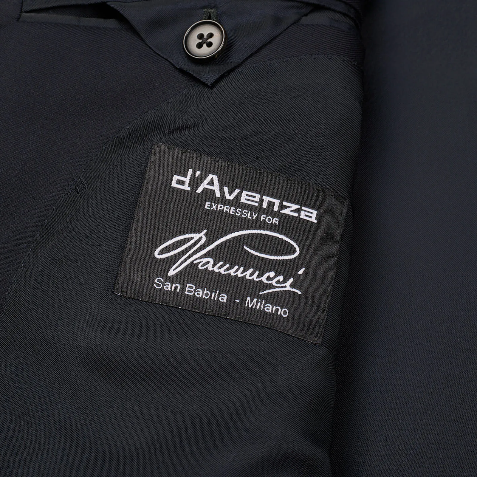 D'AVENZA for Vannucci Black Wool Super 130's Jacket Blazer EU 48 NEW US 38