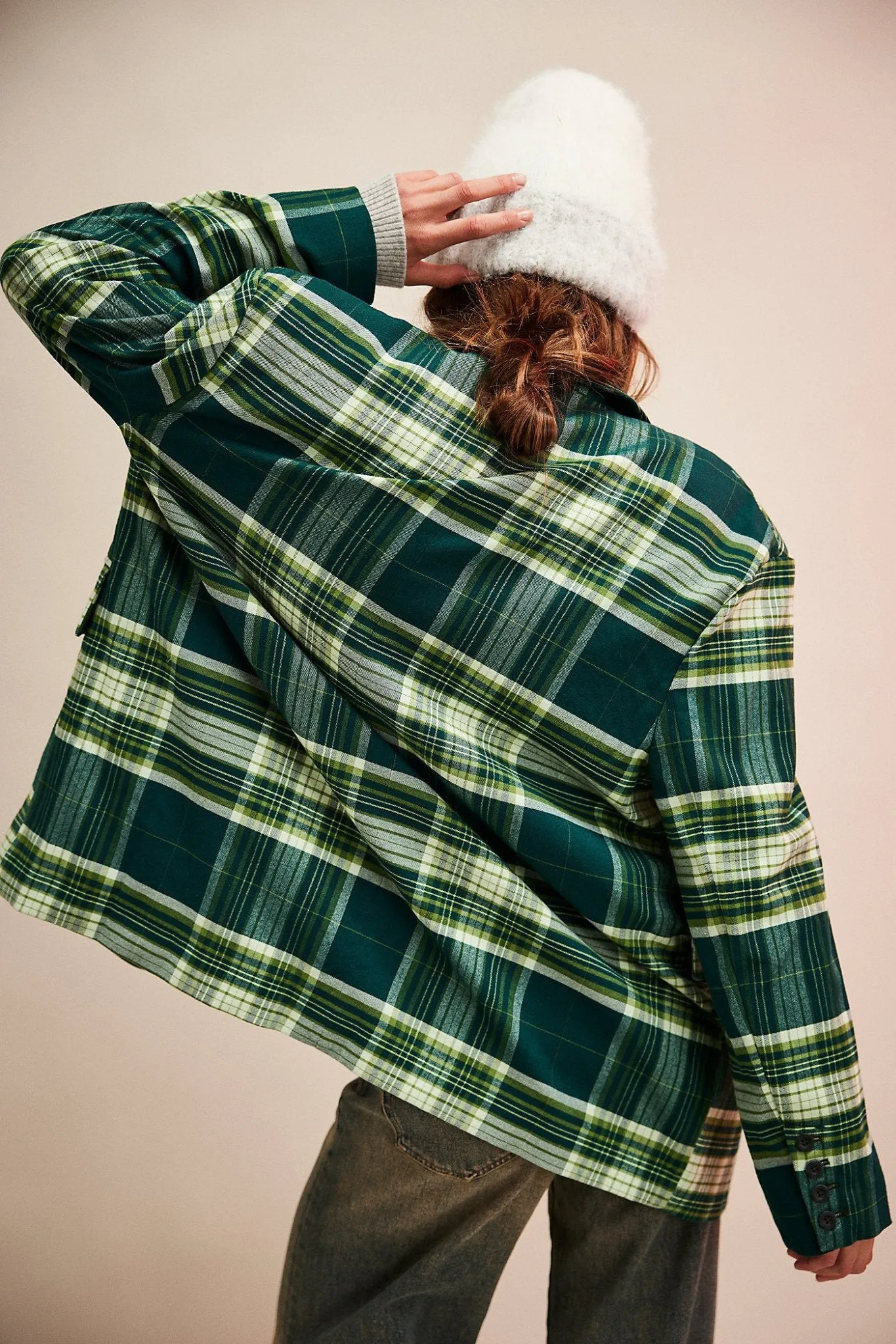Free People: Reggie Blazer in Green Combo