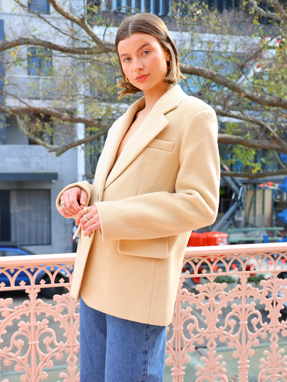 Friends with Frank The Bernadette Blazer in Biscuit