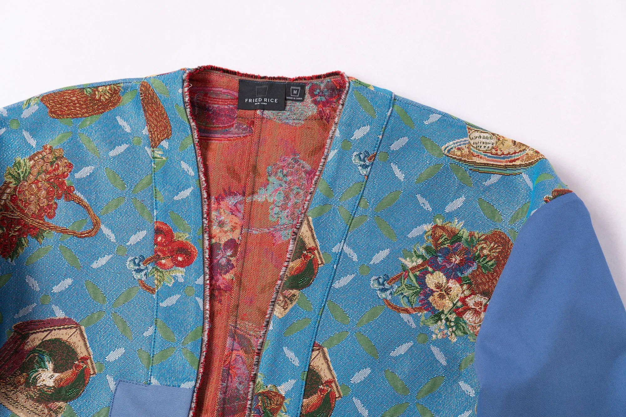 Kimono Blazer - Vintage Homestyle Woven Pattern