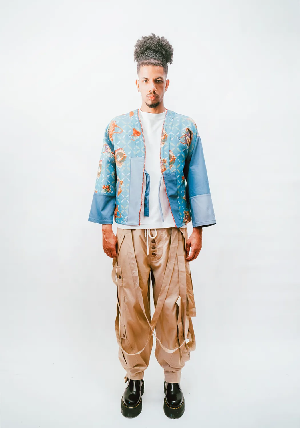 Kimono Blazer - Vintage Homestyle Woven Pattern