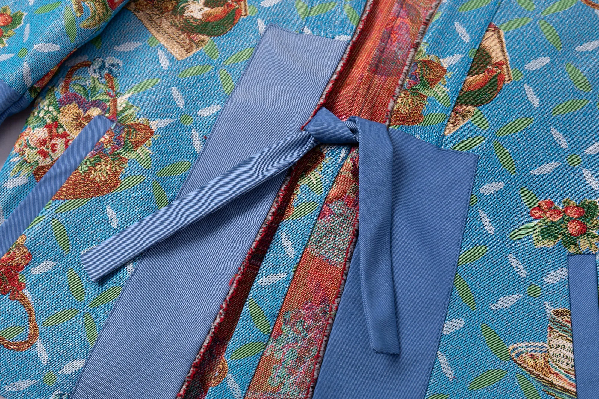 Kimono Blazer - Vintage Homestyle Woven Pattern