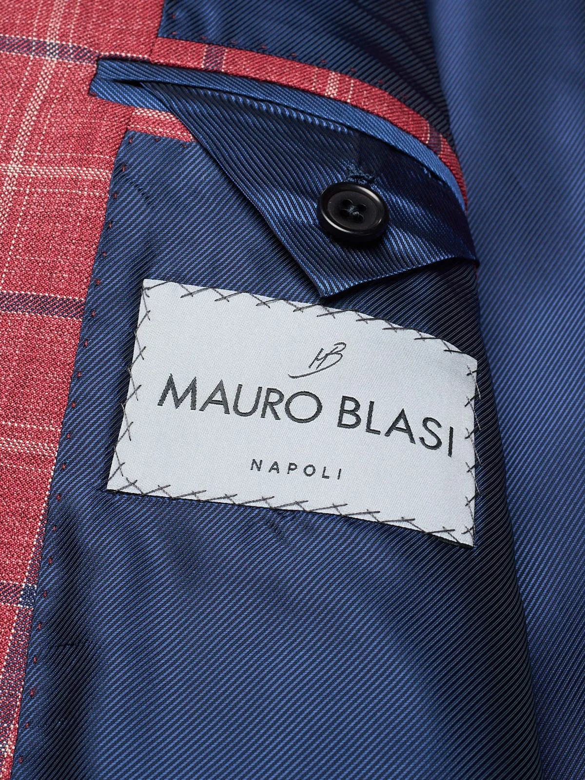 MAURO BLASI Napoli Handmade Plaid Wool Blazer Jacket EU 50 NEW US 40
