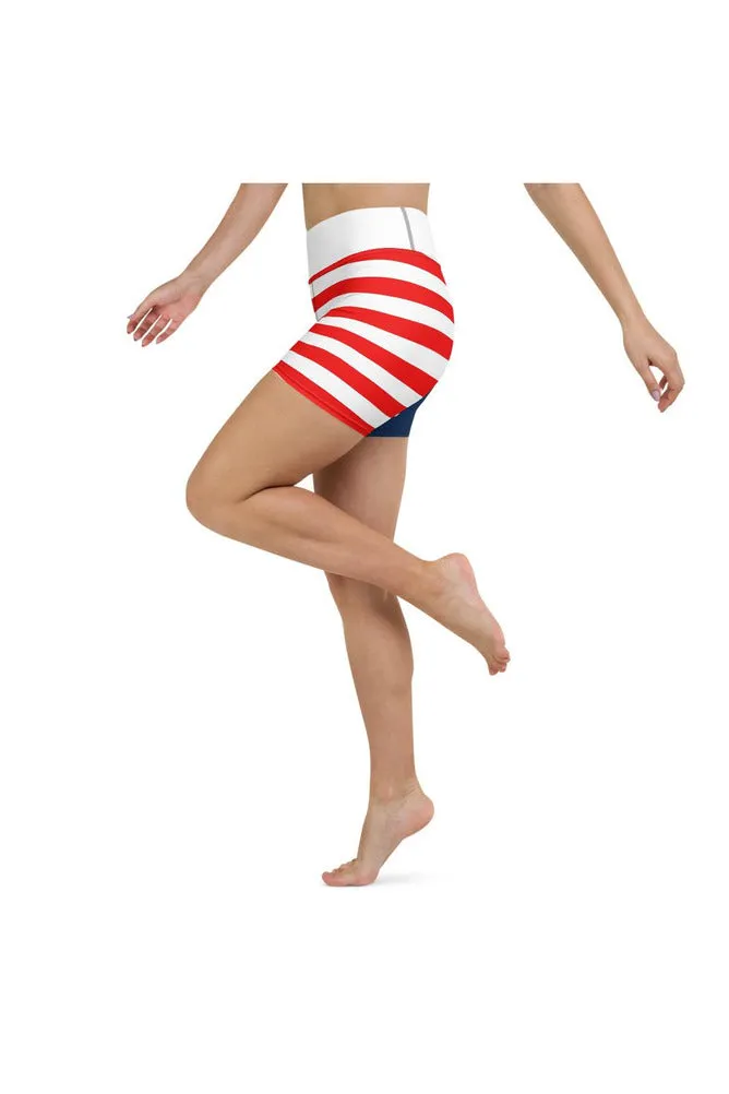 Paws and Stripes Yoga Shorts