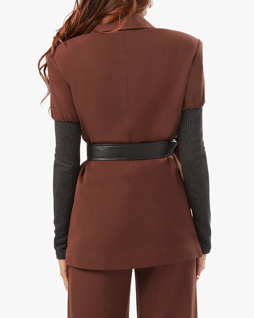 Rib Sleeve Suiting Blazer