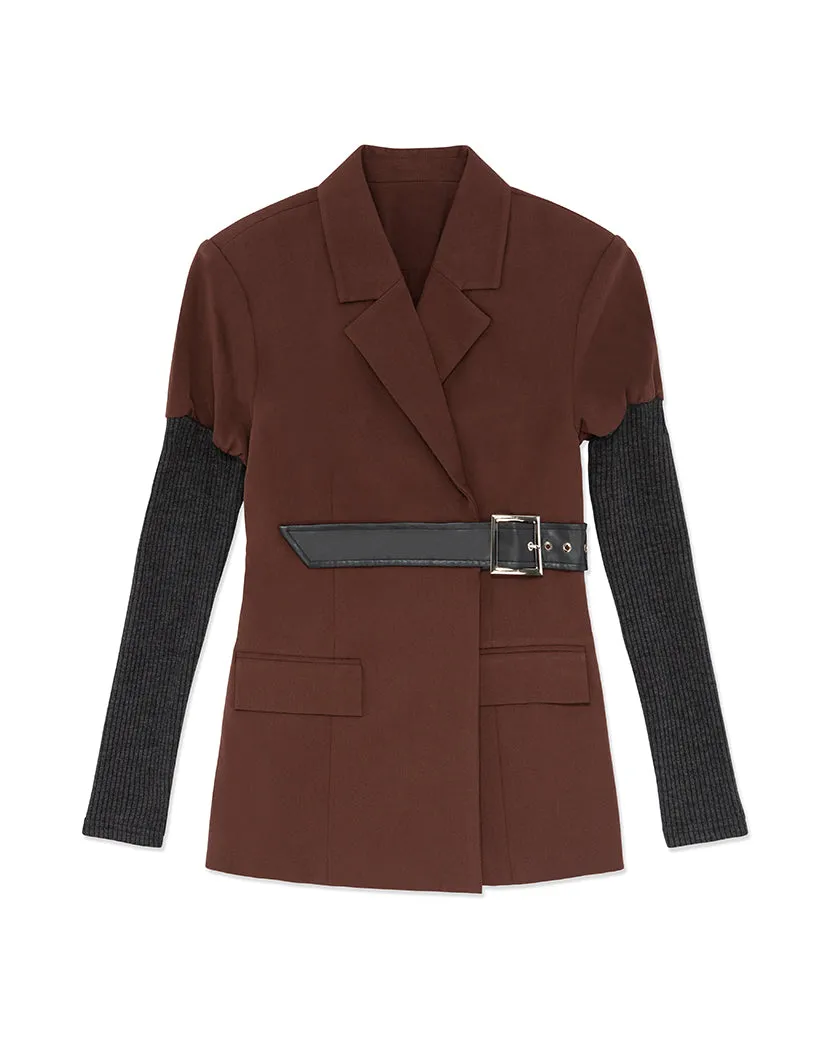 Rib Sleeve Suiting Blazer