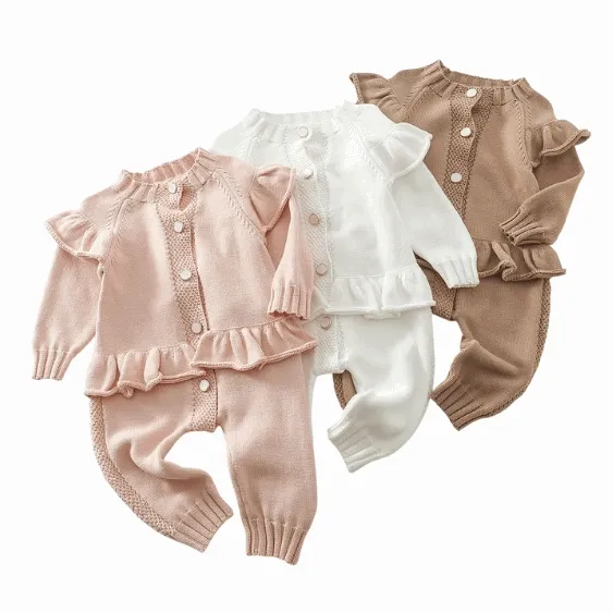 Ruffles n' Frills Knit Jumpsuit || Angels Breath Pink
