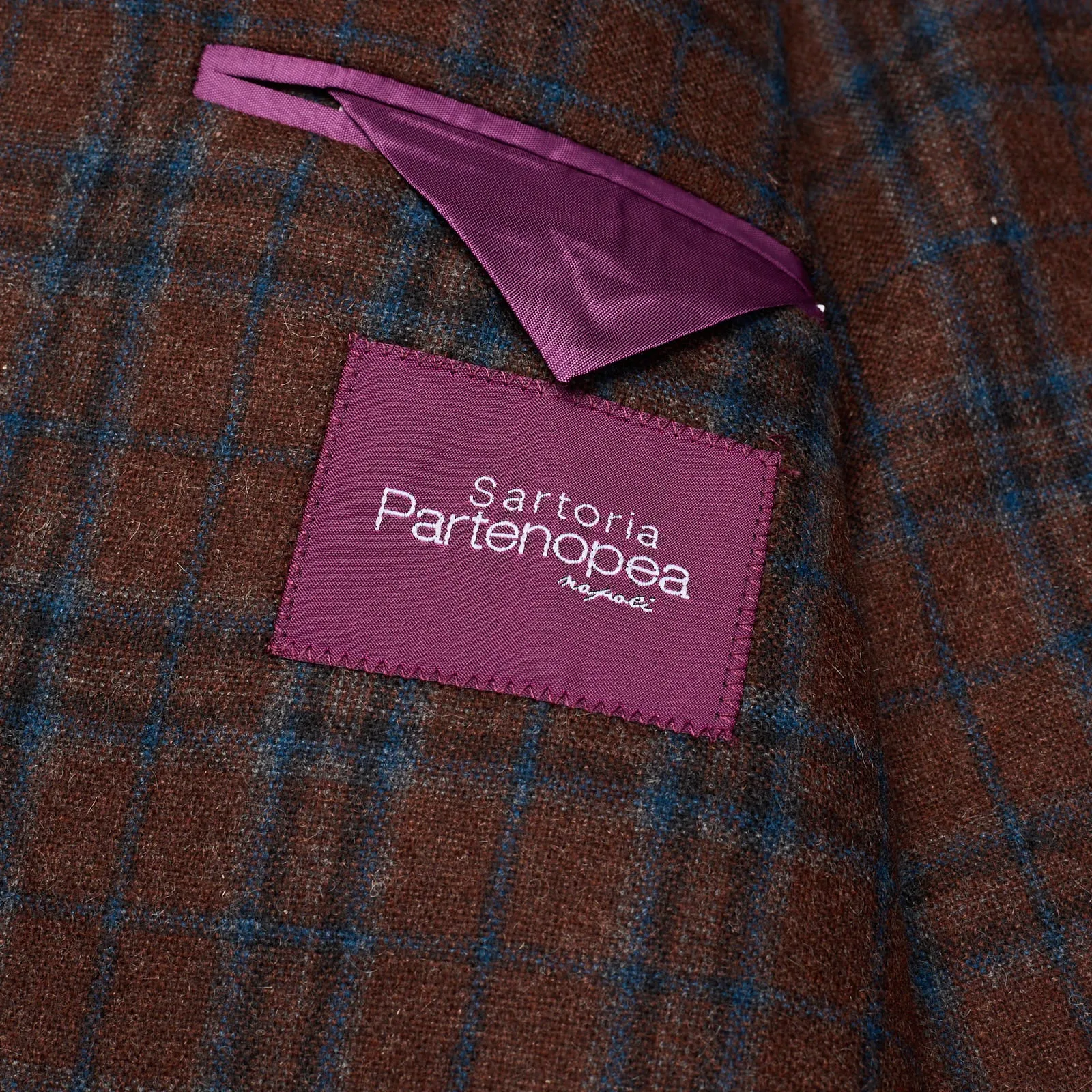 SARTORIA PARTENOPEA Brown Plaid Wool-Cashmere Jacket Blazer EU 50 NEW US 40 Current Model