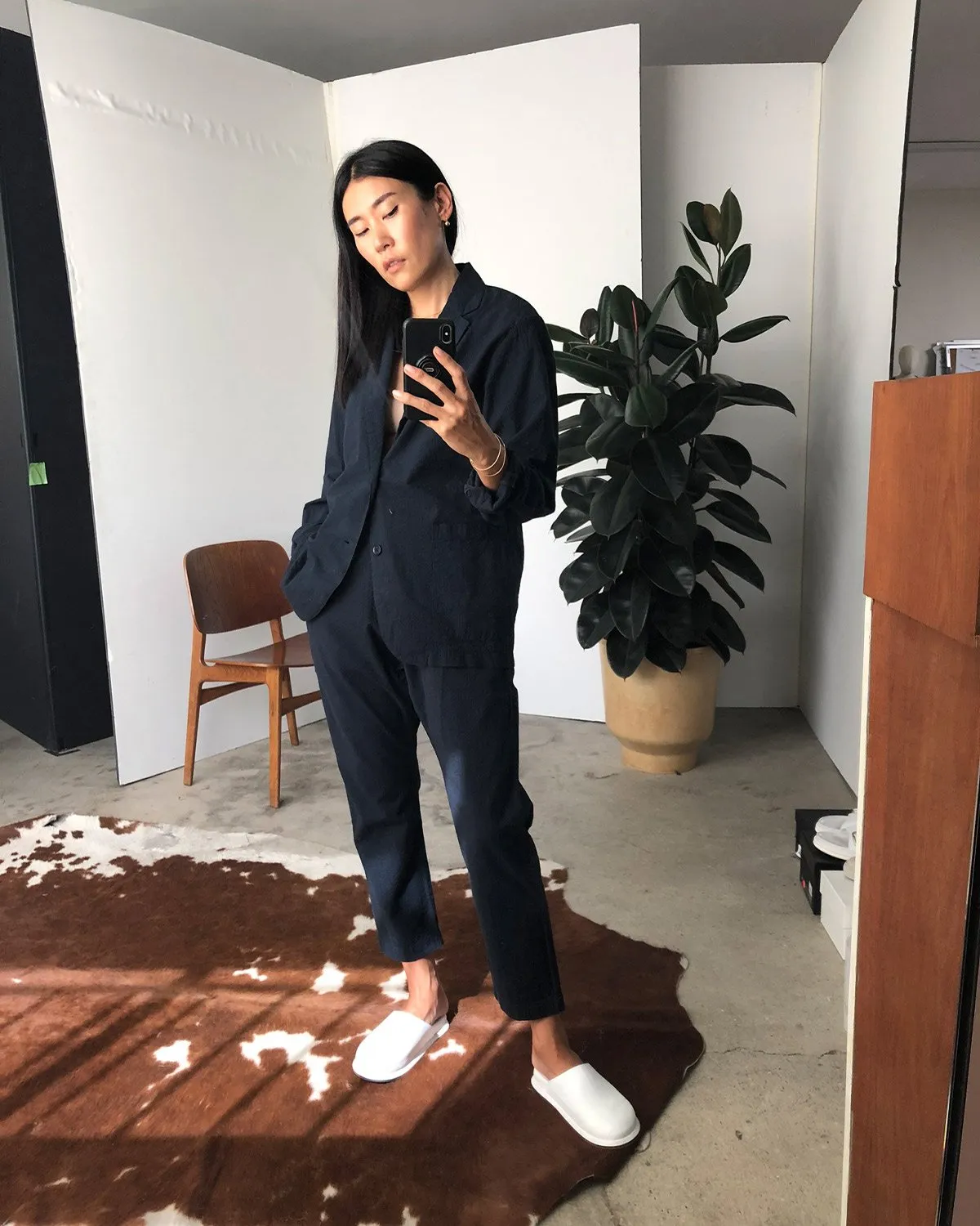 Seersucker Blazer in Navy