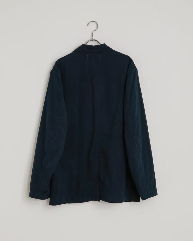 Seersucker Blazer in Navy
