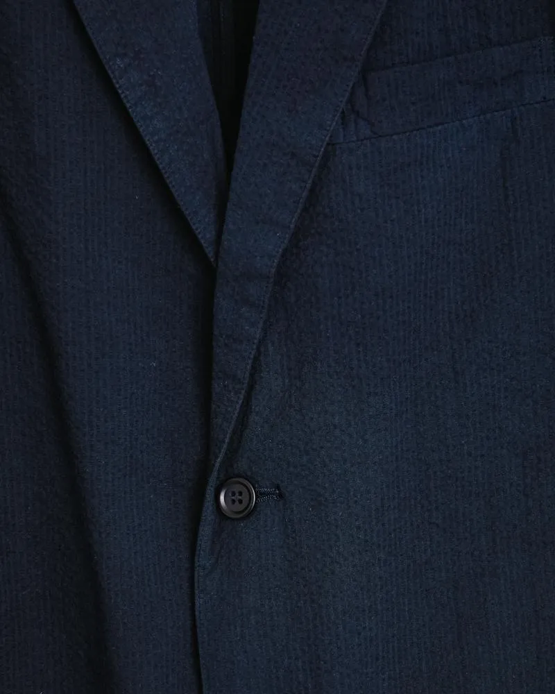 Seersucker Blazer in Navy