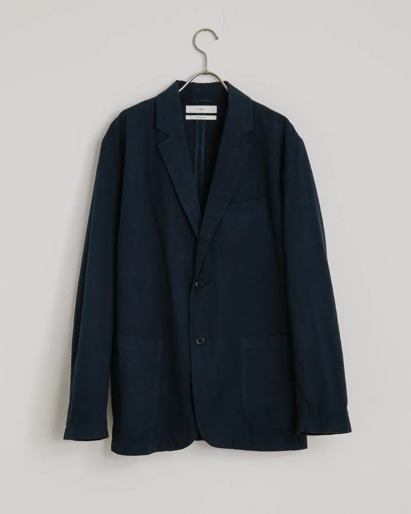 Seersucker Blazer in Navy