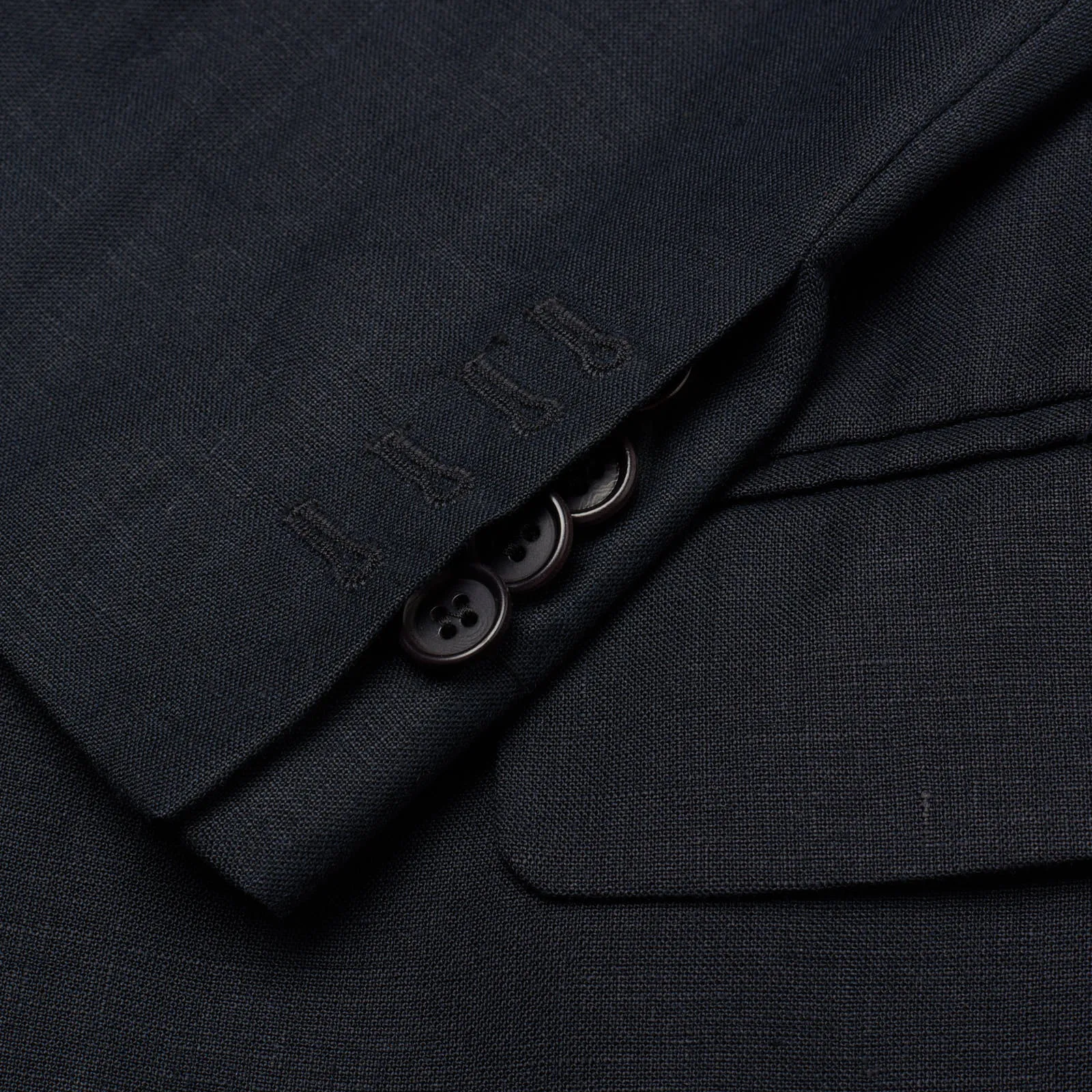 VANNUCCI Milano Black Linen Half Lined Jacket Blazer EU 46 NEW US 36