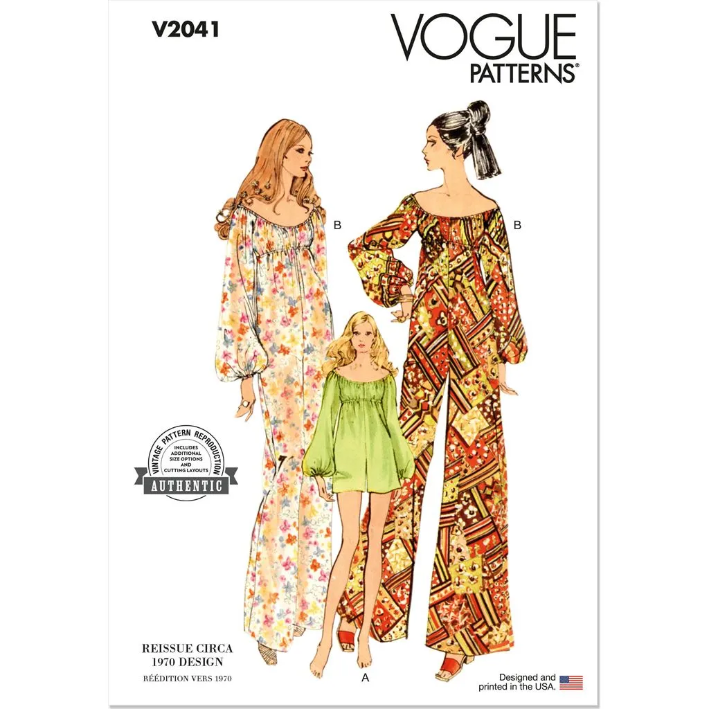 Vogue Pattern V2041 Misses' Jumpsuit in Two Lengths