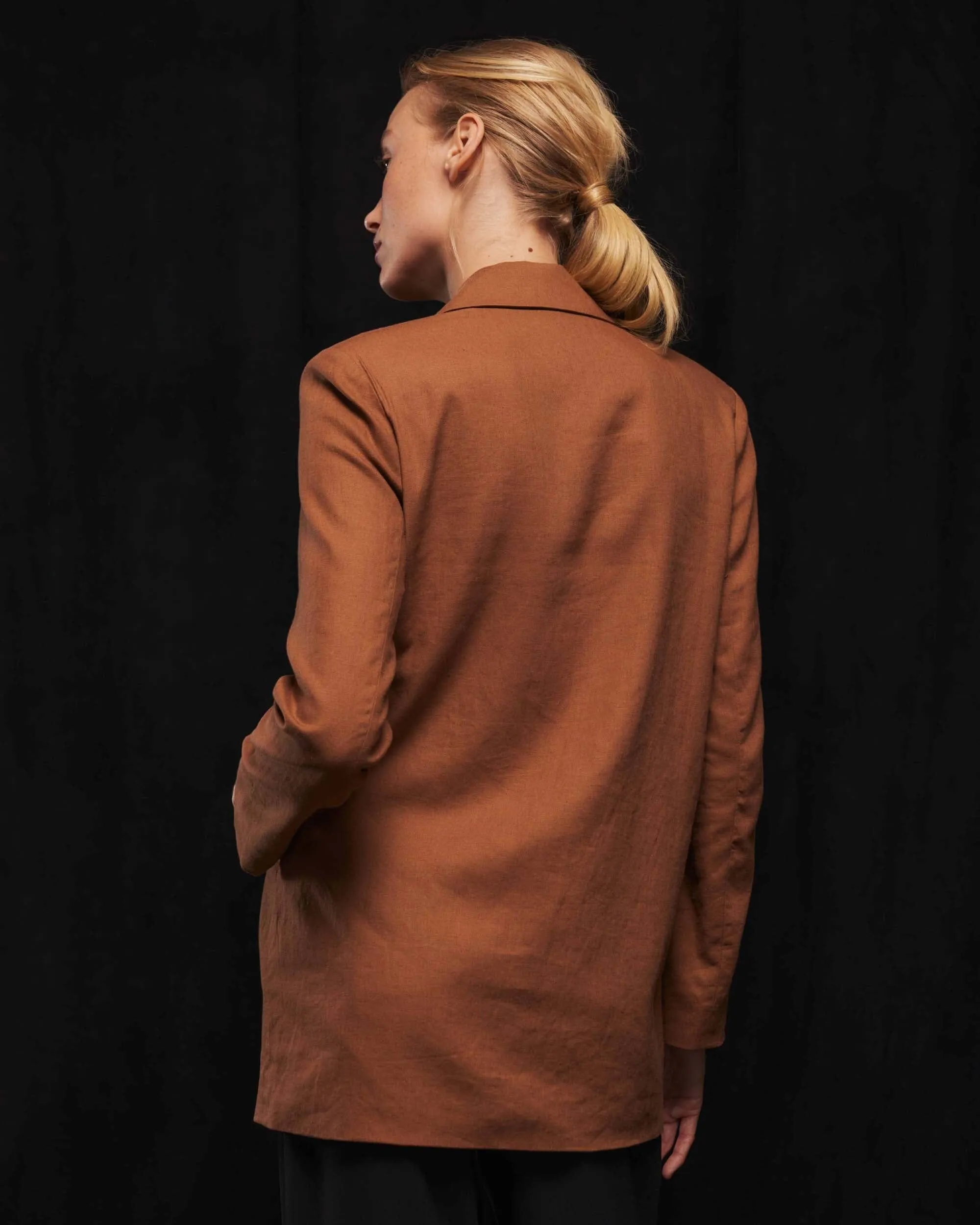 Women's Oversized Linen Blazer