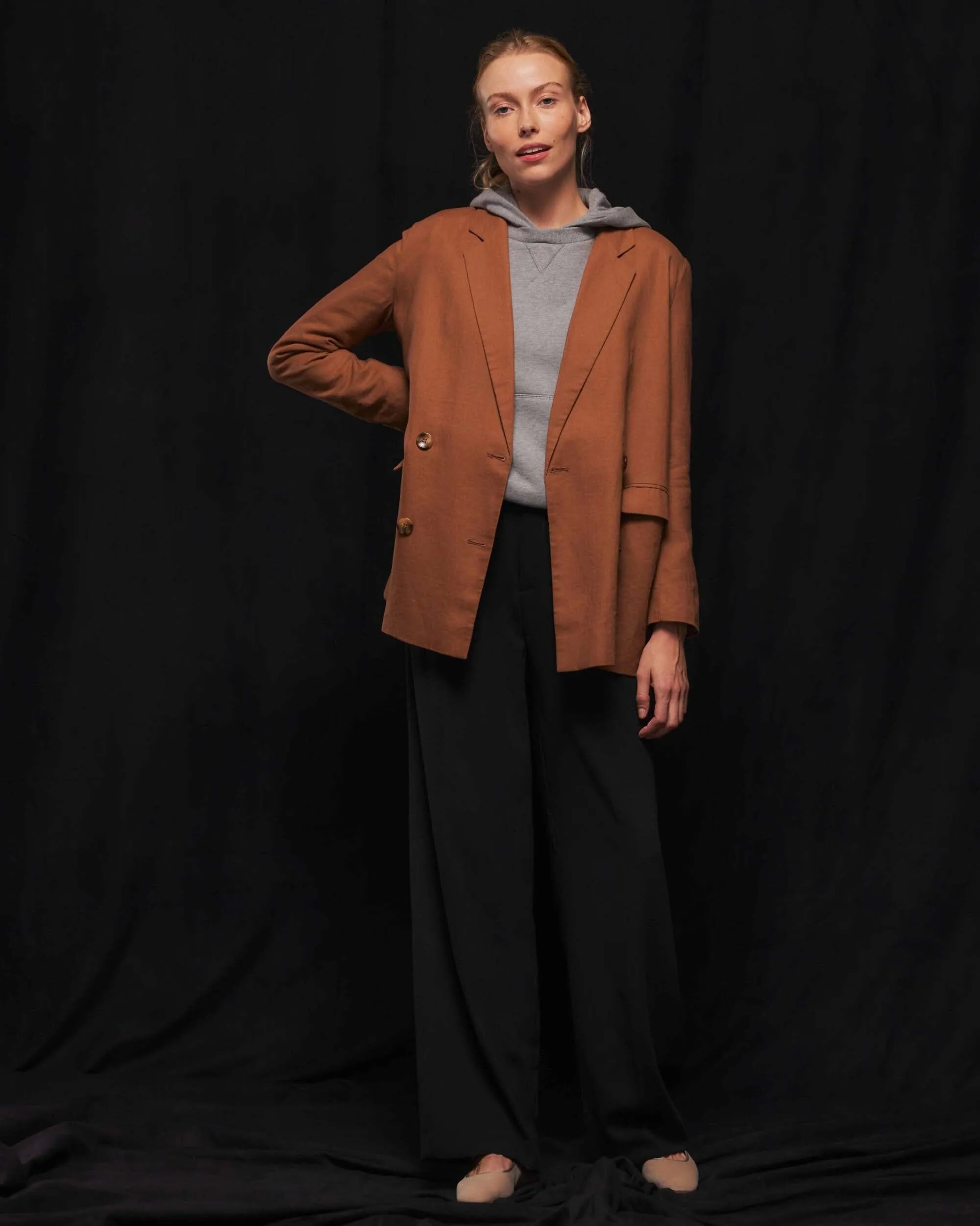 Women's Oversized Linen Blazer