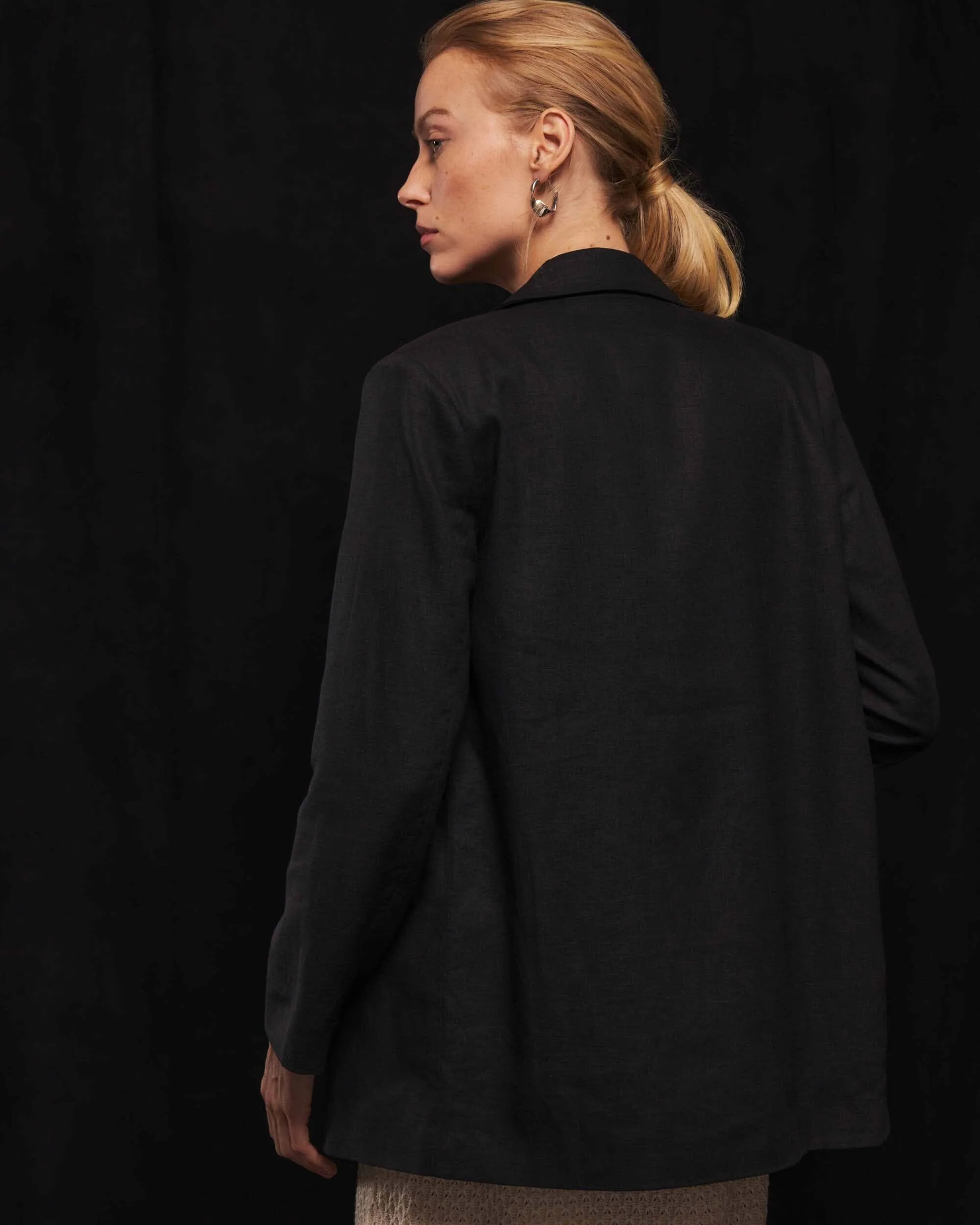 Women's Oversized Linen Blazer